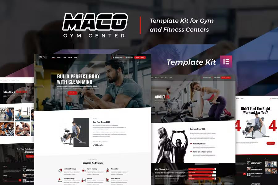 MACO KIT – GYM & FITNESS ELEMENTOR TEMPLATE KIT